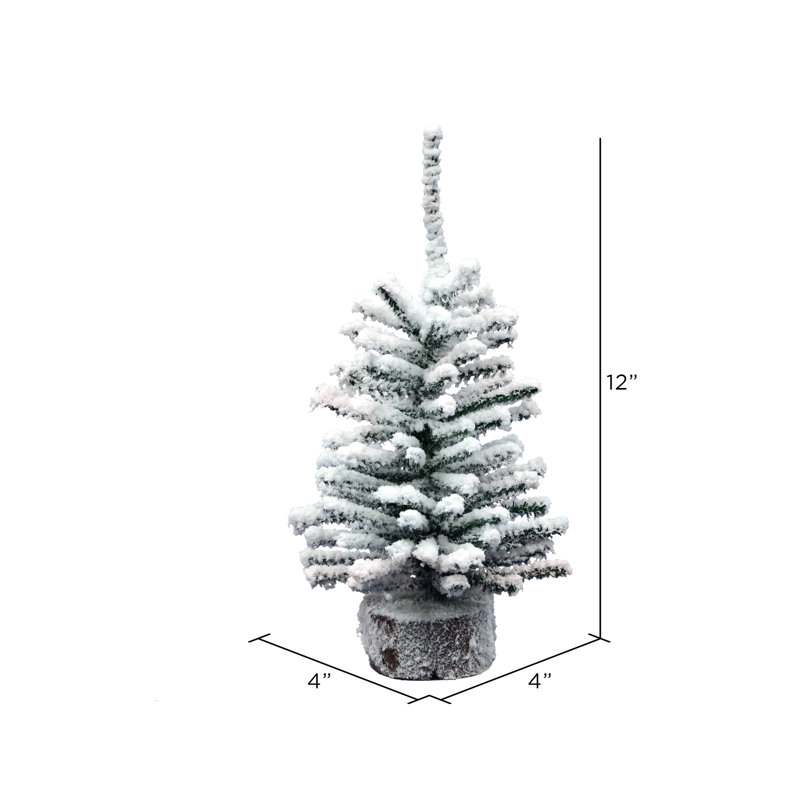 The Holiday Aisle® 12" Flocked Pine Artificial Christmas Tree & Reviews